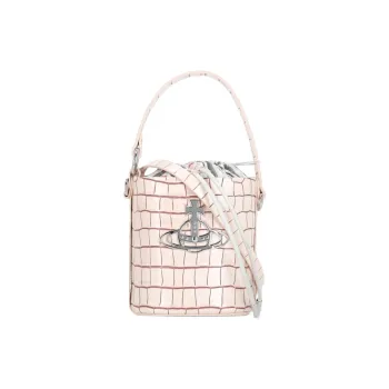 Vivienne Westwood DAISY Calfskin Bucket Bag, Shoulder Bag, Crossbody Bag, Handbag Women's Pink