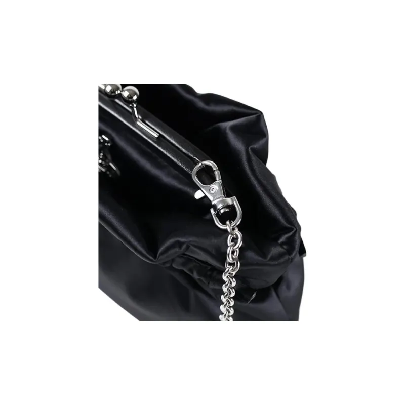 Vivienne Westwood Eva Series Silk Shoulder Bag Trumpets Women's Black-6