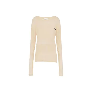 MIU MIU Logo patch Long sleeve T shirt
