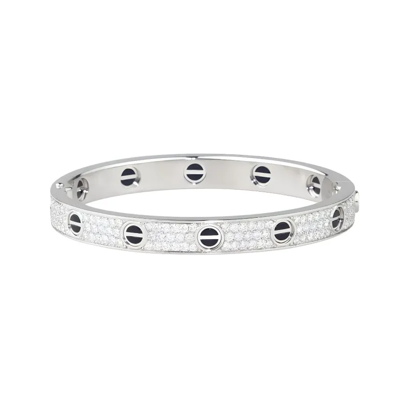 CARTIER 18K White Gold Bangles Unisex-0
