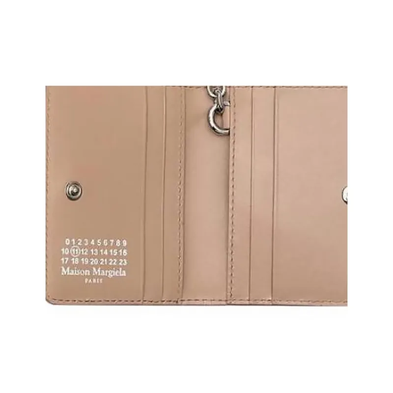 Maison Margiela Leather Card Holder Women's Nude Pink-4