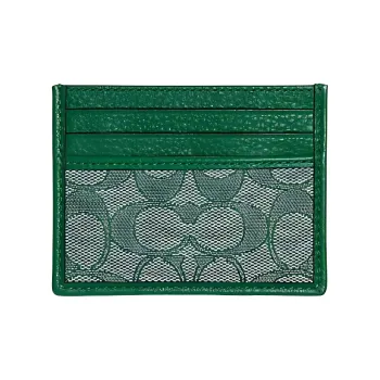 COACH Card Case Leather Wallets Card Holders Women's Bronze/Green Candy Color
