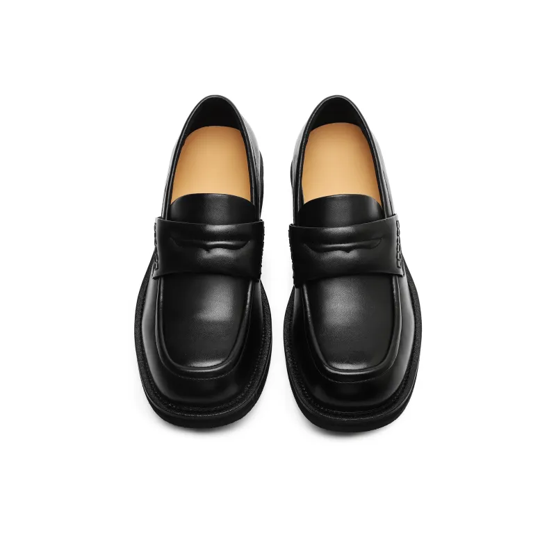 Hong Kong Meng Loafers Low Heel Men's Black-3