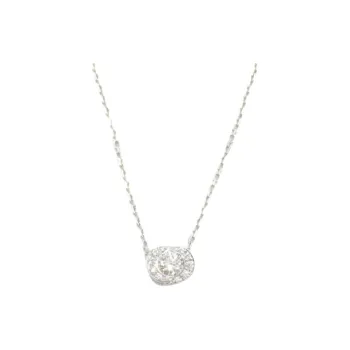 BVLGARI 2010s 18K White Gold Incontro D'Amore Diamond Necklace