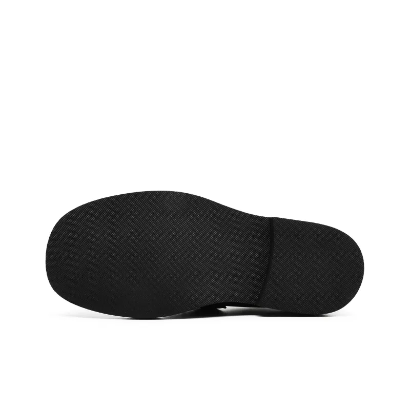 Hong Kong Meng Loafers Low Heel Men's Black-4