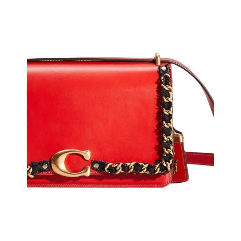 COACH Bandit Calfskin Envelope Bag Crossbody Bag Shoulder Bag Women's Red-3