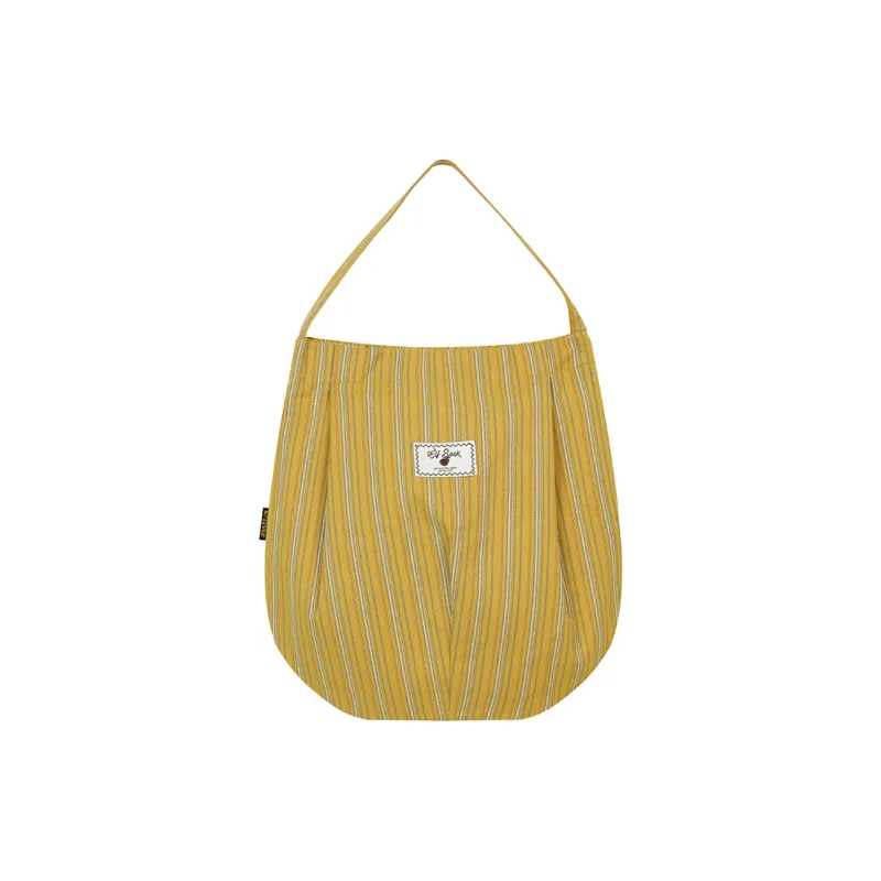 ELF SACK Cotton Shoulder Bag Regular Women's Yellow Stripes-0