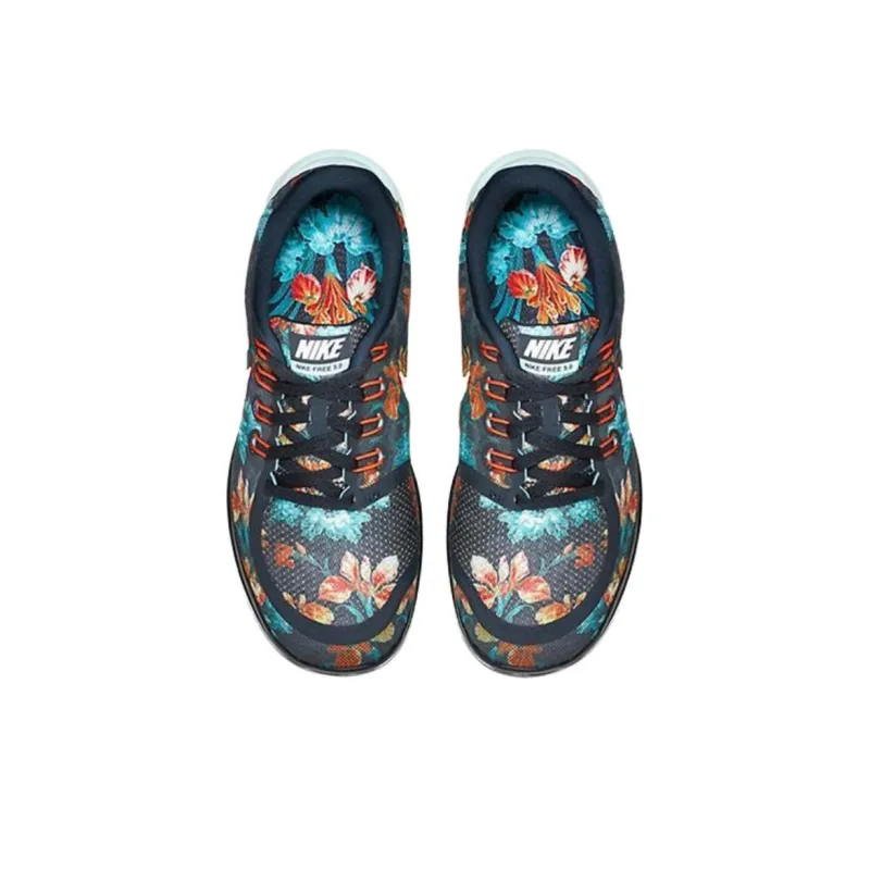 Nike Free 5.0 Anti Slip Wear Resistant Low Top Running Shoes Men's Black Blue-3