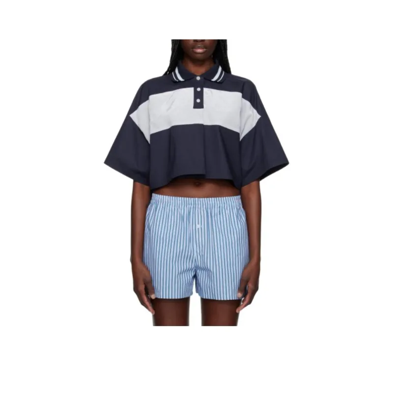 WE11DONE Polo Shirt Women's Marine Blue-0