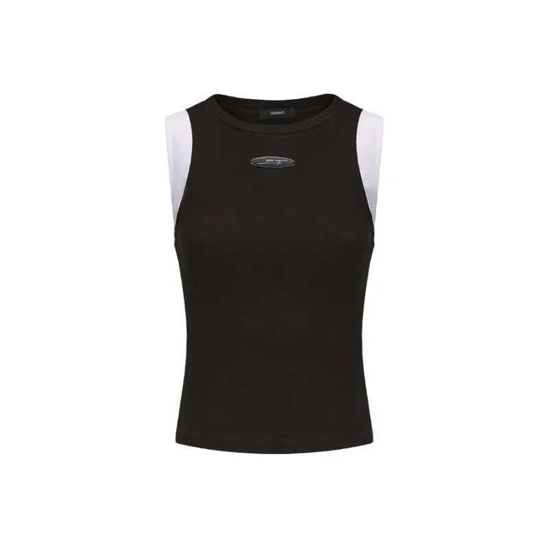 GIMING Tank Tops Women's Black+White-0