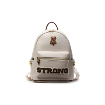 Miss Angel PU Backpack Large Size Women's White/Black/Brown