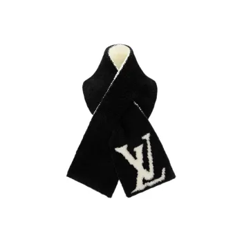 LOUIS VUITTON Knit Scarves Unisex Black