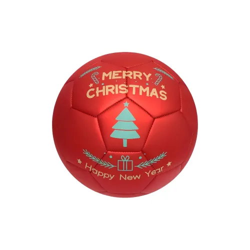 JUNGLELEOPARD CLB Size 5 Soccer Rubber Machine Stitched Soccer Ball Unisex Matte Red