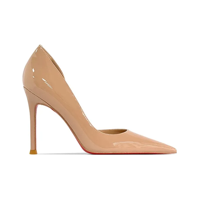 Lan Miao Gift Box Set Slim Heel High Heels 8CM Women's Nude-4
