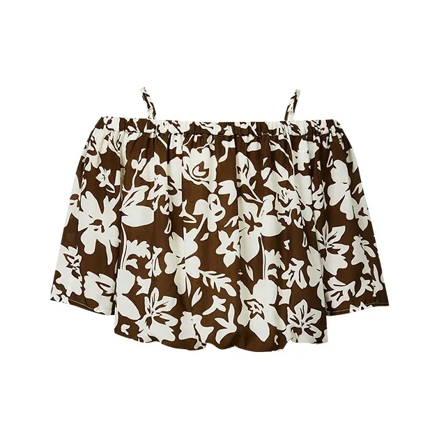 Hopeshow Shirts Women's Coffee Floral 622-1