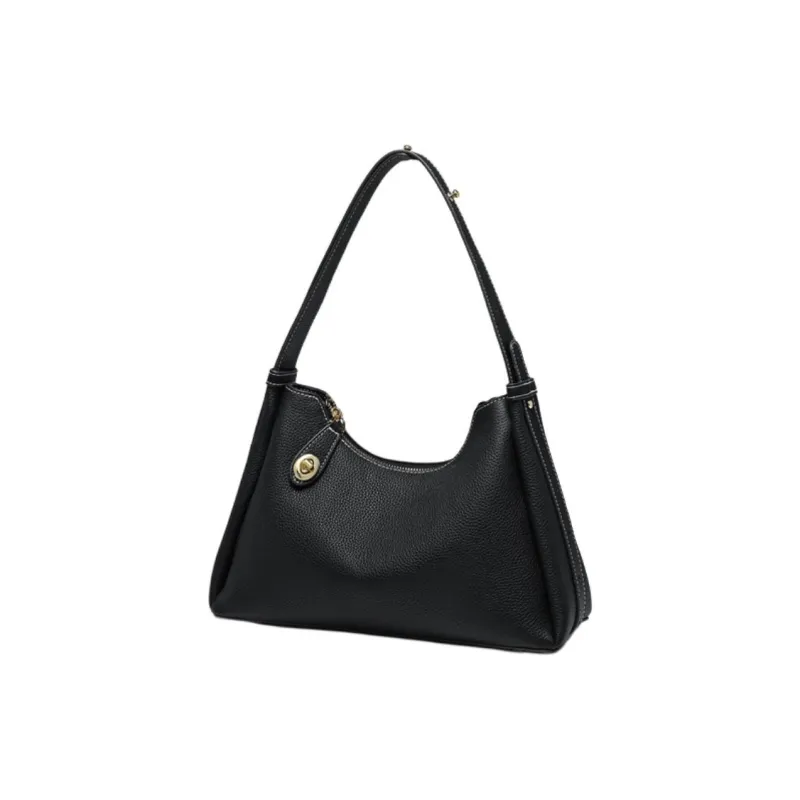 ZOOLER Top Grain Cow Leather Shoulder Bag Women's Mysterious Black-0