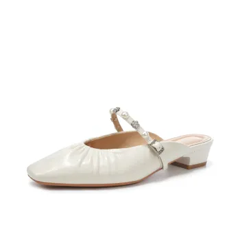 Beijiani Rubber Sole Abrasion Resistant Slip Resistant Closed Toe Slippers Women's