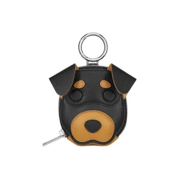 DIOR Bobby Calfskin Coin Purse Mini Unisex Brown & Black