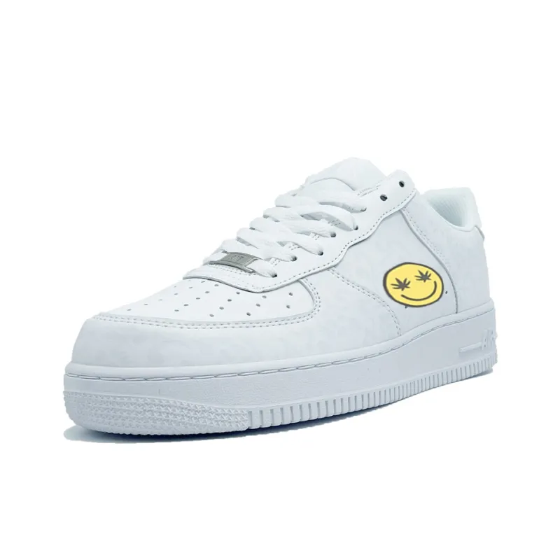 PAIN OR PLEASURE Low Top Skateboard Shoes Unisex Heather White-1