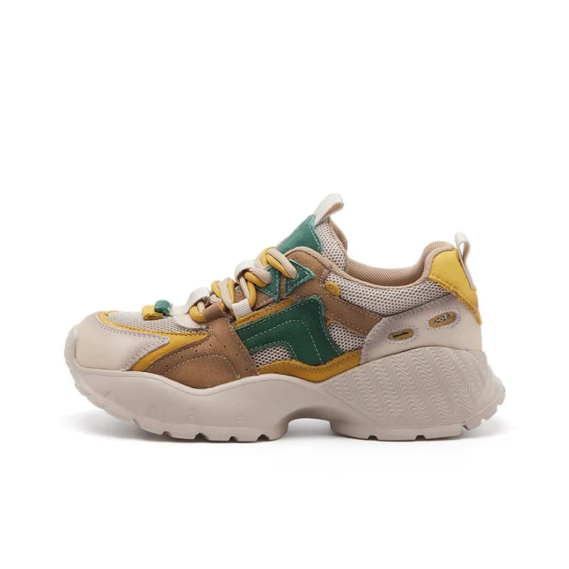 BURGELY Lightweight And Breathable Low Top Chunky Sneakers Women's-6