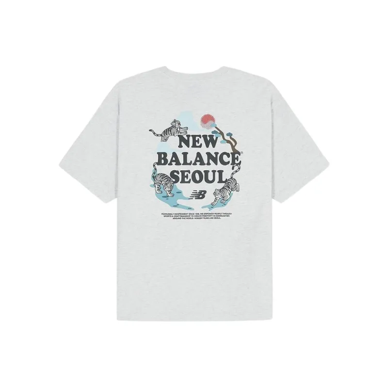 New Balance SEMI OVER FIT SEOUL T Shirt Unisex Light Gray-1