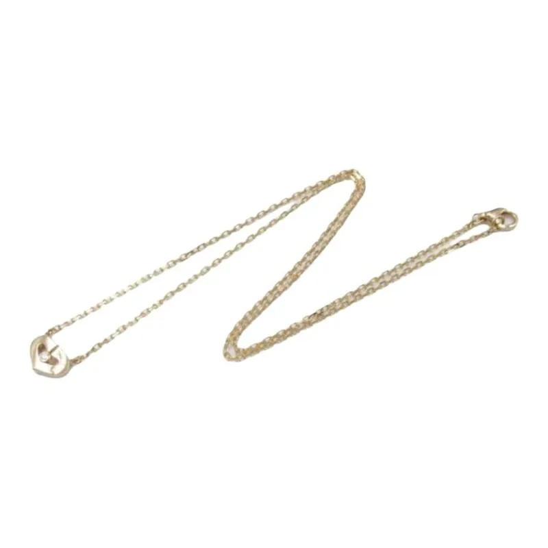 Cartier 2010s 18K Rose Gold C Heart Diamond Pendant Necklace-1