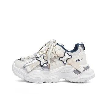 RENBEN Anti Slip And Wear Resistant Height Increasing Low Top Chunky Sneakers Women's White Blue