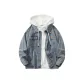 Blue Coat+White Sweatshirt