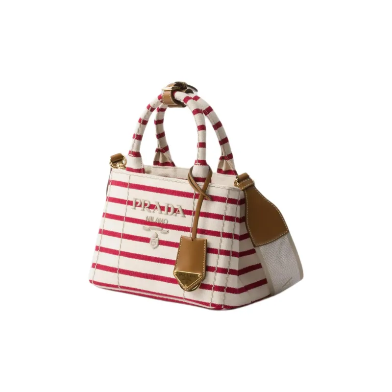 PRADA Cotton Handbag Mini Women's Pomegranate Yellow & Red-1