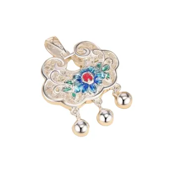 AITAO 999 Fine Silver Foot Silver Pendants Women's