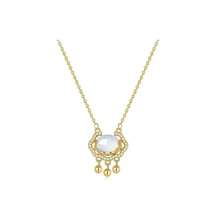 WINGSTOP Glass Cat Eye Jade Necklaces Women's-2