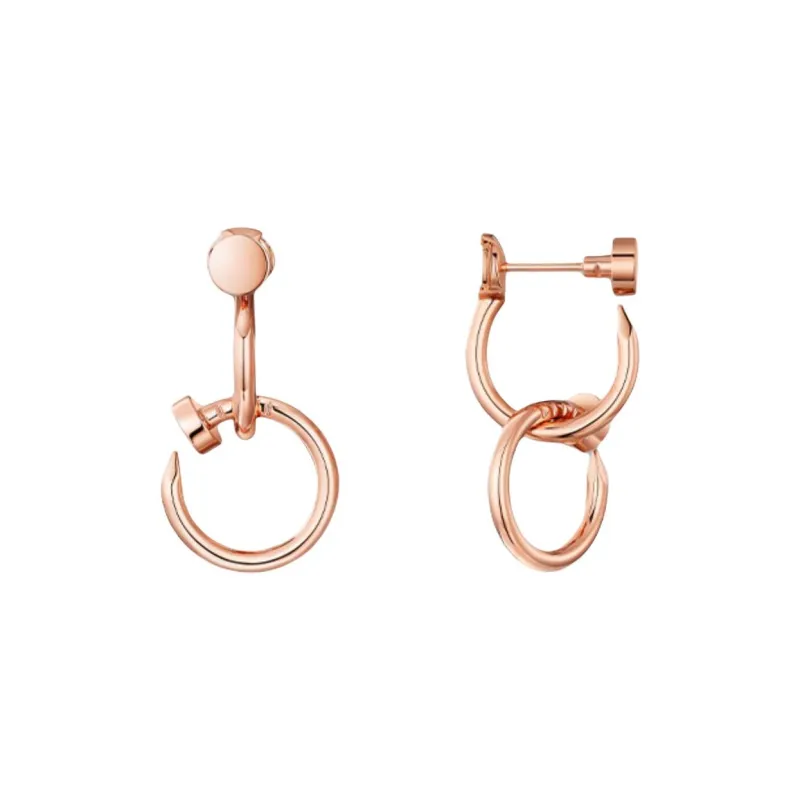 CARTIER 18K Rose Gold Earrings Unisex Pink Gold-1