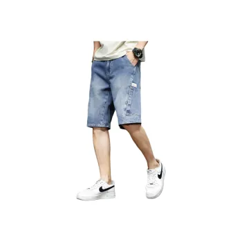 Tonlion Denim Shorts Unisex Vintage Blue