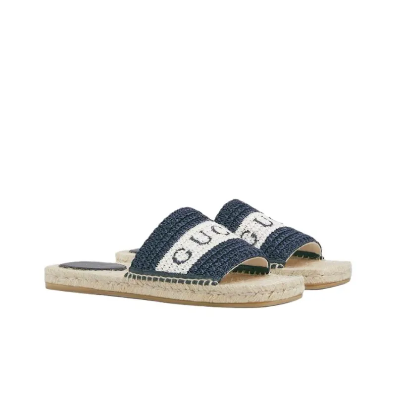 GUCCI Slide Slippers Women's Blue-2