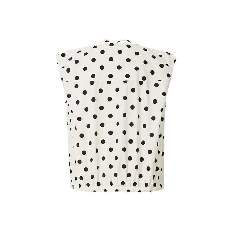 Hopeshow Shirts Women's Beige With Black Dot 816-1