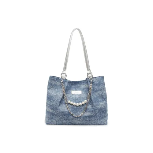 Bueno Oxford Shoulder Bag Women's Denim Blue, Sky Blue, Black, Royal Blue