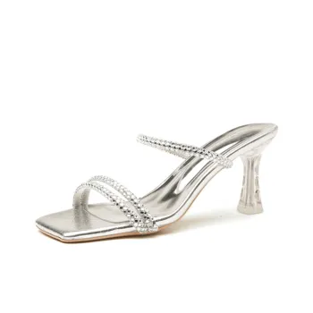 TATAYA Rubber Sole Rhinestone Abrasion Resistant Slide Slippers Women's