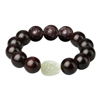SGE Small Leaf Red Sandalwood Bracelets Unisex