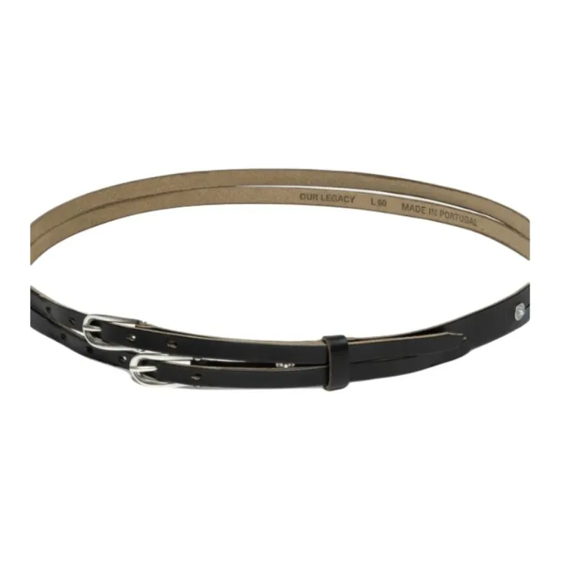 OUR LEGACY Leather, Metal Leather Belts Unisex Brown 2CM-1
