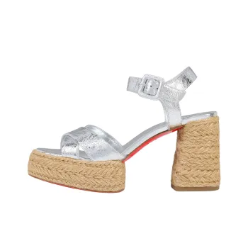 CL LUBOTING One Strap Sandals 8.5cm Women's Silver