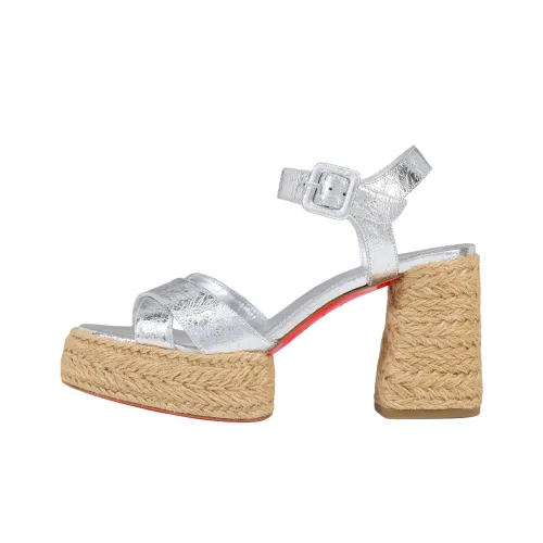CL LUBOTING One Strap Sandals 8.5cm Women's Silver