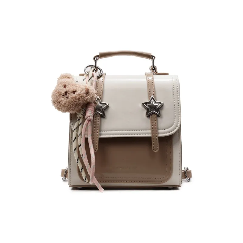Miss Angel PU Backpack Women's White/Khaki/Yellow/Ecru/Silver-24
