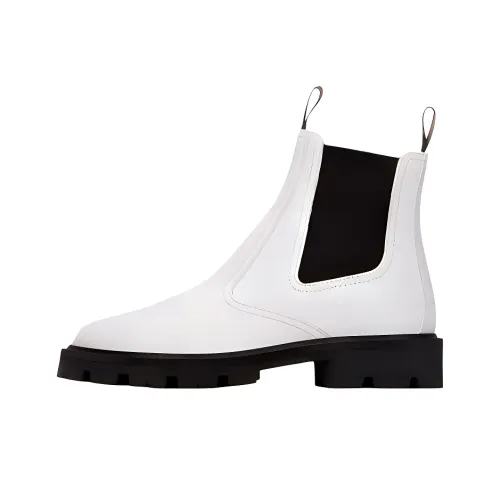 CELINE Short Chelsea Boots Women's White