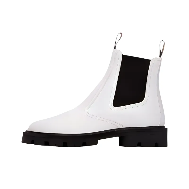 CELINE Short Chelsea Boots Women's White-0