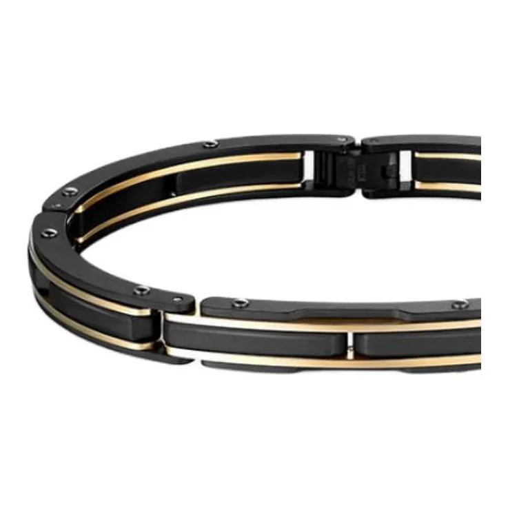 BROSWAY Titanium Steel Bracelets Men's Black Gold-1