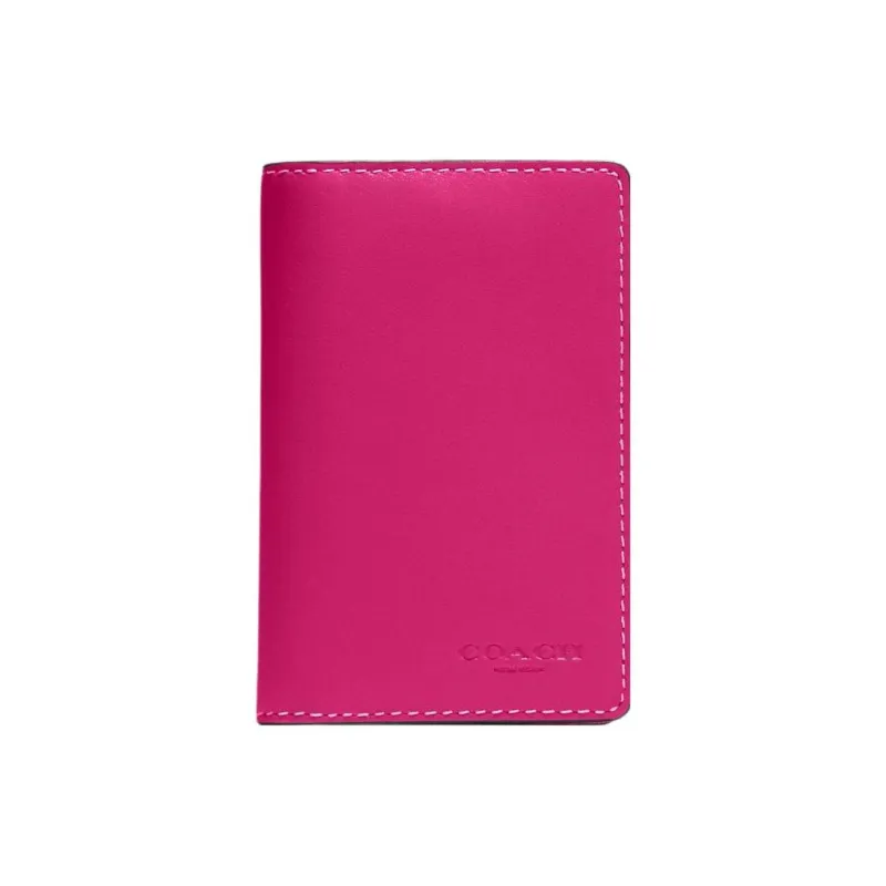 COACH Calfskin Card Holder, Wallet Women's Cherry-0