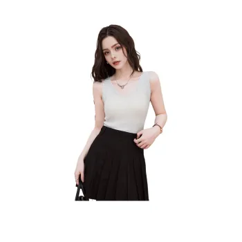 FAWENXIANGZI Tank Tops Women's Light Gray