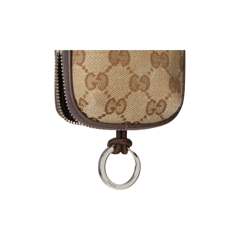 GUCCI GG Canvas Coin Purse Mini Men's Brown-5