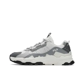 FILA Trek 1S Abrasion Resistant Breathable Low Top Casual Shoes Men's White Gray