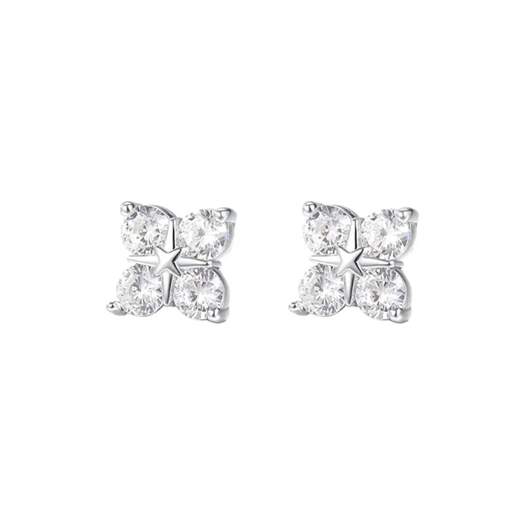 TAOHUAZHAOZHAO 999 Fine Silver Stud Earrings Women's-0